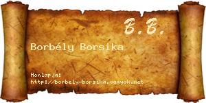 Borbély Borsika névjegykártya